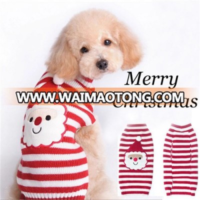 2016 Cartoon Santa Claus Red Knitting Christmas Pet Sweaters