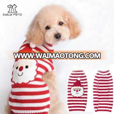 Christmas Red and White Strips Dog Sweater Pet Winter Sweater