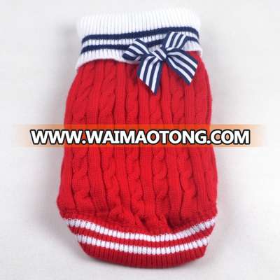 Quality Sailor Pet Products Knitting Bowknot Dog Sweaters