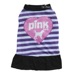 Design Cute Dog Dress Lovely Heart Printing Pet Skirts